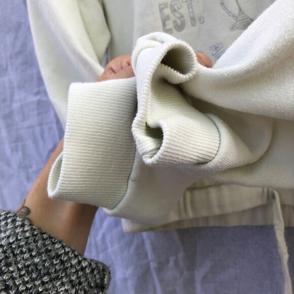 True Religion Hoodie Crop Sweatshirt Pale Chartreuse Green Cinch Hem Small - Picture 9 of 10